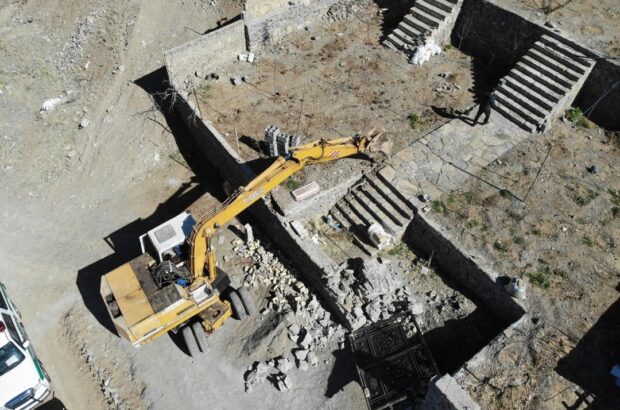 تخریب ویلاهای غیرمجاز روستای خاوه قم