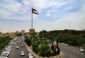 اهتزاز پرچم فلسطین در شهر قم