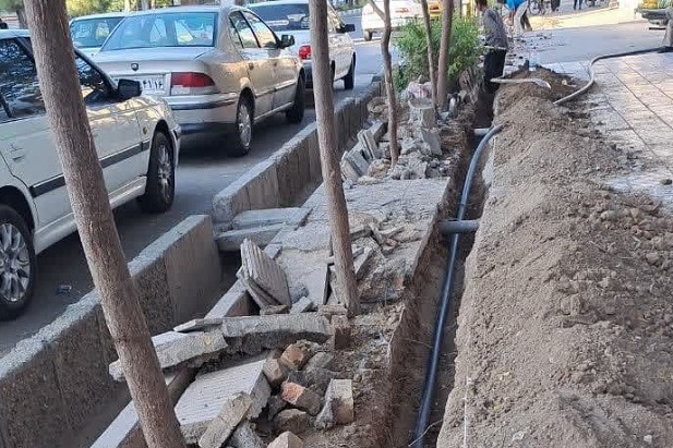 اتمام اجرای پروژه آبیاری تحت‌فشار خیابان ۷ تیر قم